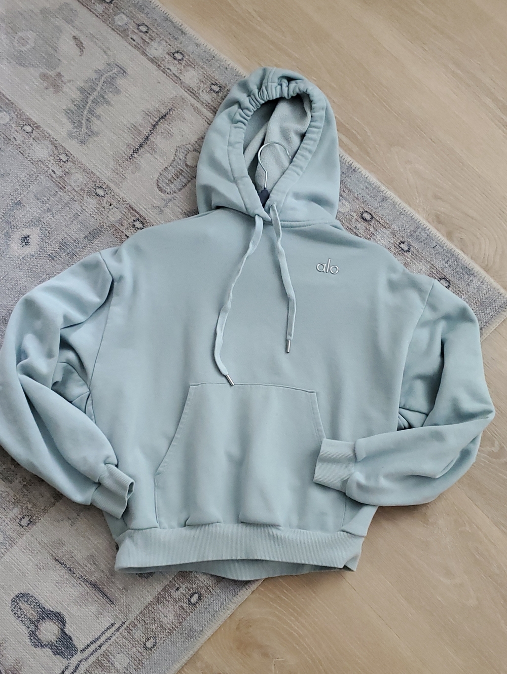 SOLD Yoga Accolade Light Blue Hoodie Sweatshirt SzXS - Picture 2 of 9